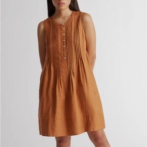 QUINCE 100% European Linen Sleeveless Swing Dress